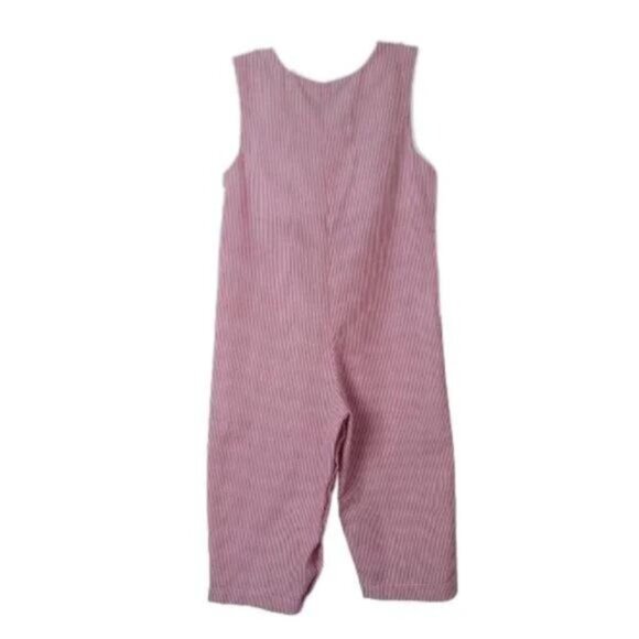 Lil Cactus Red Seersucker Overall Romper Size 2T - Picture 3 of 9